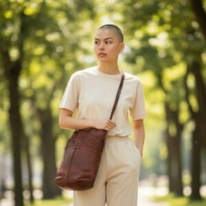 Vintage brown Leather Tote Bag Made in Italy the Bay crossbody bag